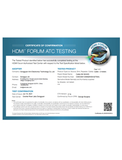 HDMI 2.1V Certification